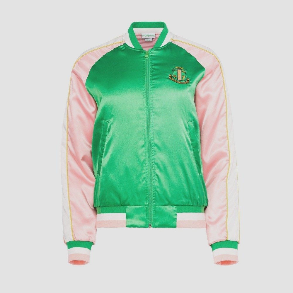 IvyStorehouse Alpha Kappa Alpha AKA Bomber Jacket Green Pink 3XL NWOT